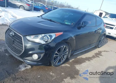 2016 Hyundai Veloster Turbo z USA, uszkodzony, nr VIN KMHTC6AE4GU249966